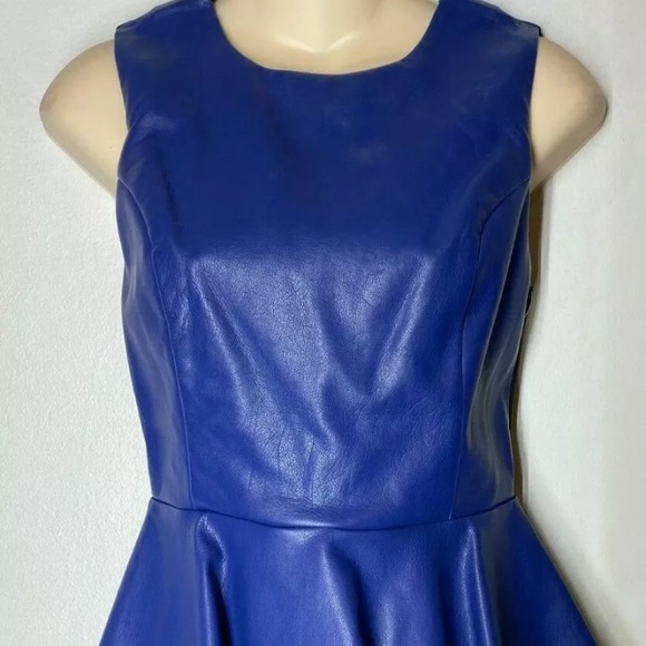 INC International Concepts Tops - Royal blue faux leather peplum sleeveless top